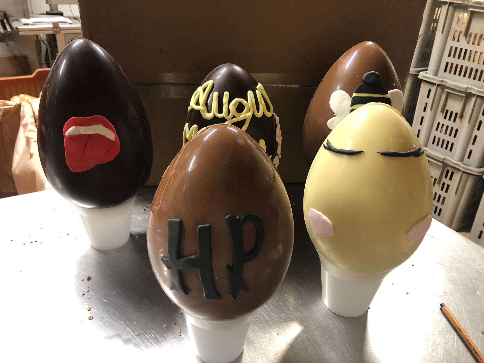 The artisanal dove and eggs made by Forno Conti